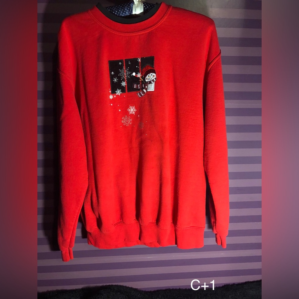 Red Christmas Top Stitch XL Sweater